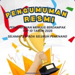 TOP 10 Menulis Berdampak 2026 Ditetapkan, Penganugerahan Digelar 15 Oktober